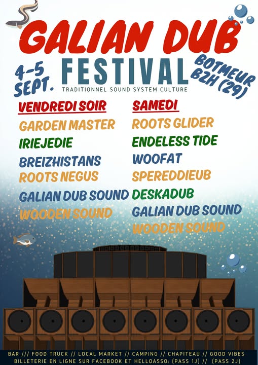 Vibrez au Galian Dub Festival 2024, les 30–31 août à Botmeur (Finistère). Galian Dub, Panzer Stepper et Untitled Sound vous entraînent dans un univers dub expérimental