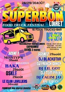 Superbon Fest à Pannes - Festival de musique le 29 août - Superbon Food Truck Festival 28/29/30août.Pannes45(Rue Marcel Donette) Plus de 17...